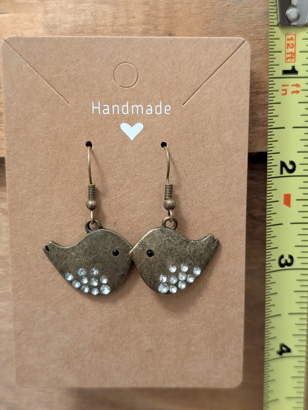 Kissing Bird Metal Earrings NEW